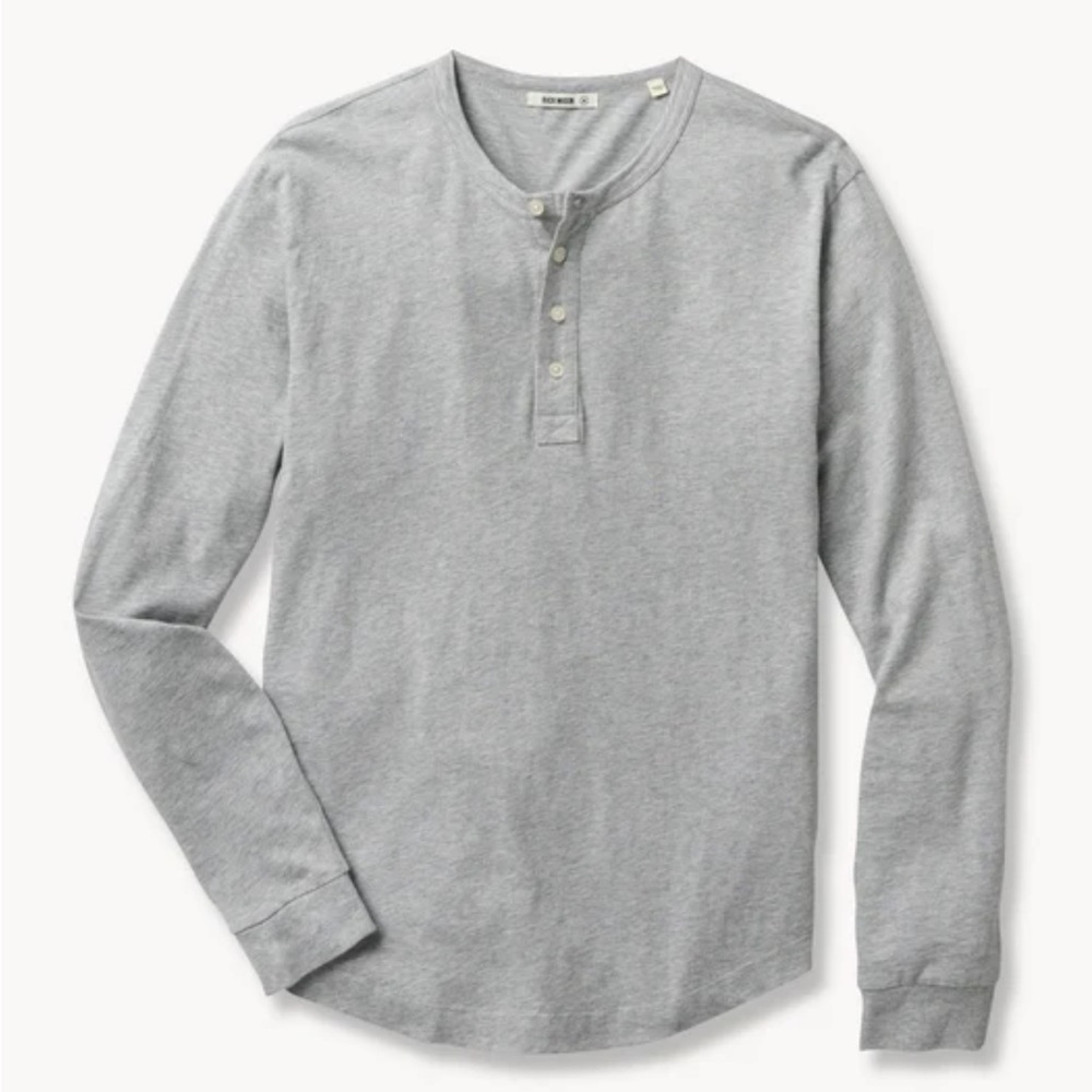 Buck Maison PIMA TALL CURVED HEM HENLEY
